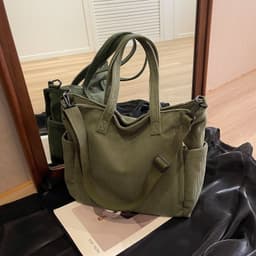 image-Corduroy Bag Women's Large Capacity New Autumn And Winter Wild Shoulder Messenger Bag