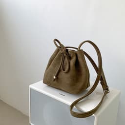 image-Women's Drawstring Bag Drawstring Mini Bucket Bag Special-interest Design Shoulder Bag
