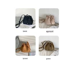 image-Women's Drawstring Bag Drawstring Mini Bucket Bag Special-interest Design Shoulder Bag