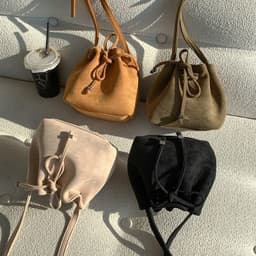 image-Women's Drawstring Bag Drawstring Mini Bucket Bag Special-interest Design Shoulder Bag