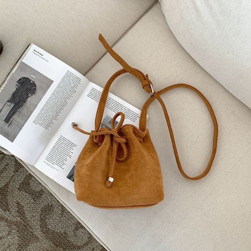 image-Women's Drawstring Bag Drawstring Mini Bucket Bag Special-interest Design Shoulder Bag