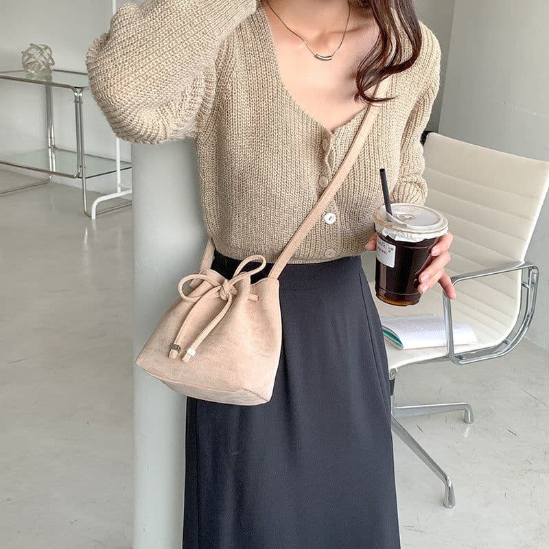 image-Women's Drawstring Bag Drawstring Mini Bucket Bag Special-interest Design Shoulder Bag