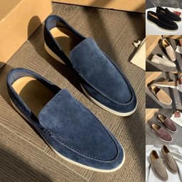 image-Men's Loafers Summer Casual Frost Flat Shoes Slip-on Driving Shoes