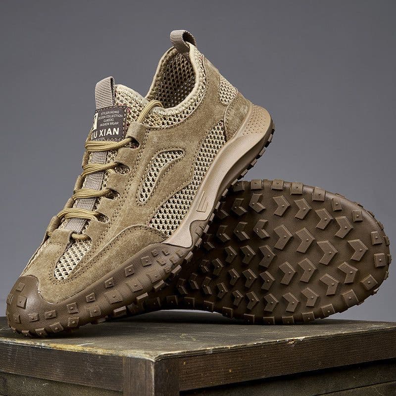 image-Casual Plus Size Suede Leather Mesh Casual Shoes Breathable