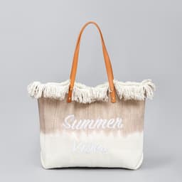 image-Embroidered Tote Tassel Canvas Bag Magnetic Bag Underarm Summer