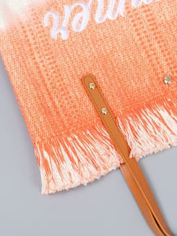 image-Embroidered Tote Tassel Canvas Bag Magnetic Bag Underarm Summer