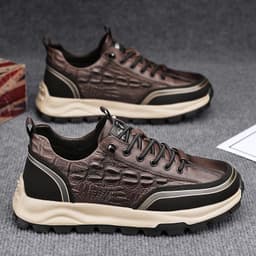 image-Men's Business Casual Flat Leather Shoes