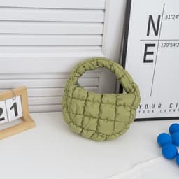 image-Bag Cloud Bag Niche Plaid Down Cotton Jacket Bag