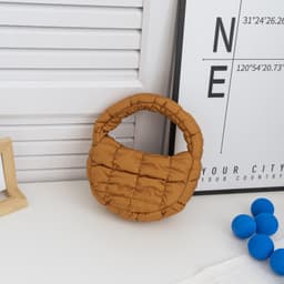 image-Bag Cloud Bag Niche Plaid Down Cotton Jacket Bag