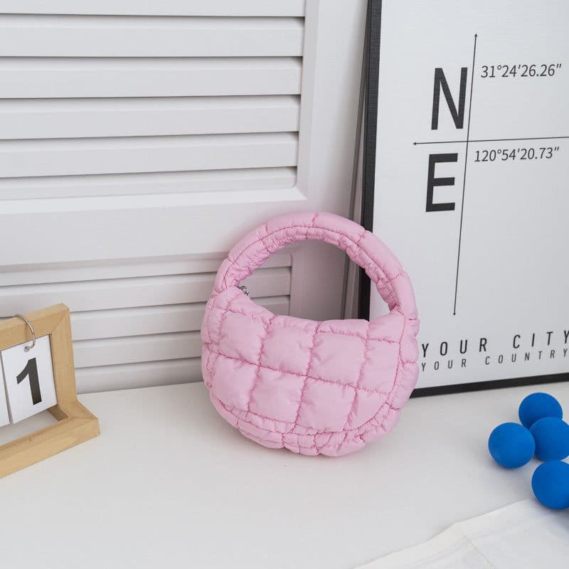 image-Bag Cloud Bag Niche Plaid Down Cotton Jacket Bag