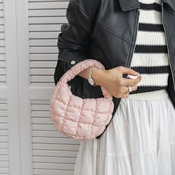 image-Bag Cloud Bag Niche Plaid Down Cotton Jacket Bag