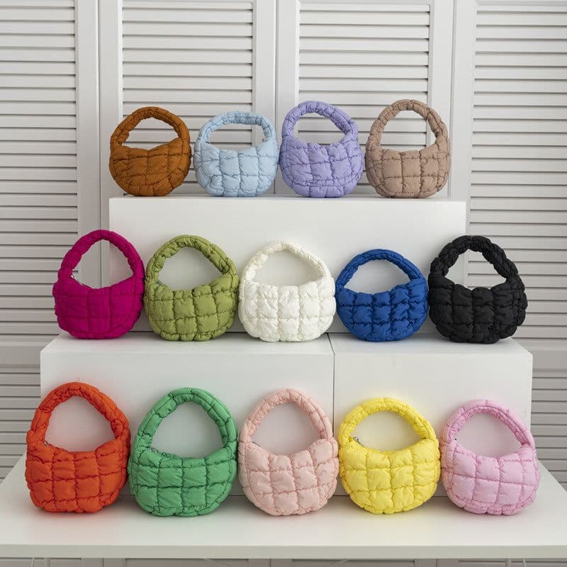 image-Bag Cloud Bag Niche Plaid Down Cotton Jacket Bag