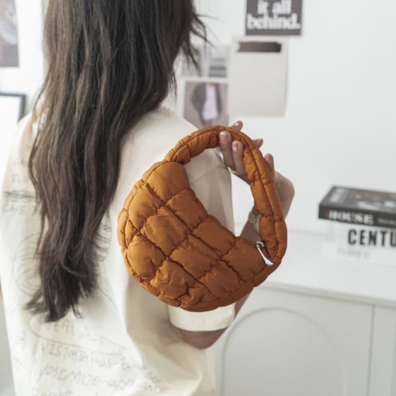 image-Bag Cloud Bag Niche Plaid Down Cotton Jacket Bag
