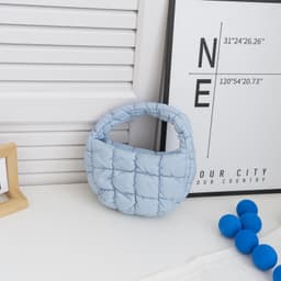 image-Bag Cloud Bag Niche Plaid Down Cotton Jacket Bag