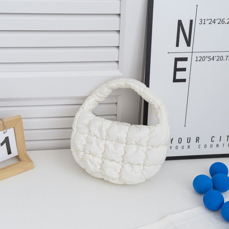 image-Bag Cloud Bag Niche Plaid Down Cotton Jacket Bag