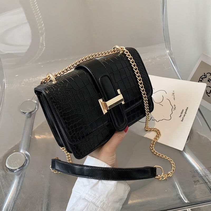 image-All-matching Ins Fashion Women's Bag Textured Shoulder Small Square Bag