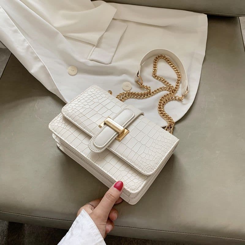image-All-matching Ins Fashion Women's Bag Textured Shoulder Small Square Bag