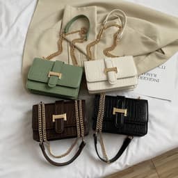 image-All-matching Ins Fashion Women's Bag Textured Shoulder Small Square Bag