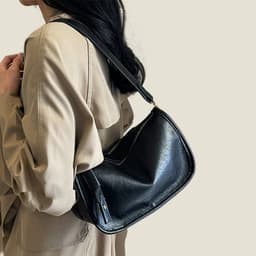 image-Boston Bag Women's Soft Leather Large Capacity Shoulder Crossbody