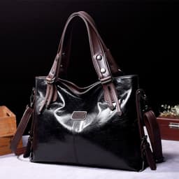image-Retro Fashion Tote Casual Soft Leather Shoulder Crossbody Large Capacity Women's Bag