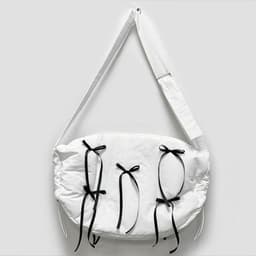 image-Bowknot Cotton-padded One-shoulder Women's Corssbody Bag