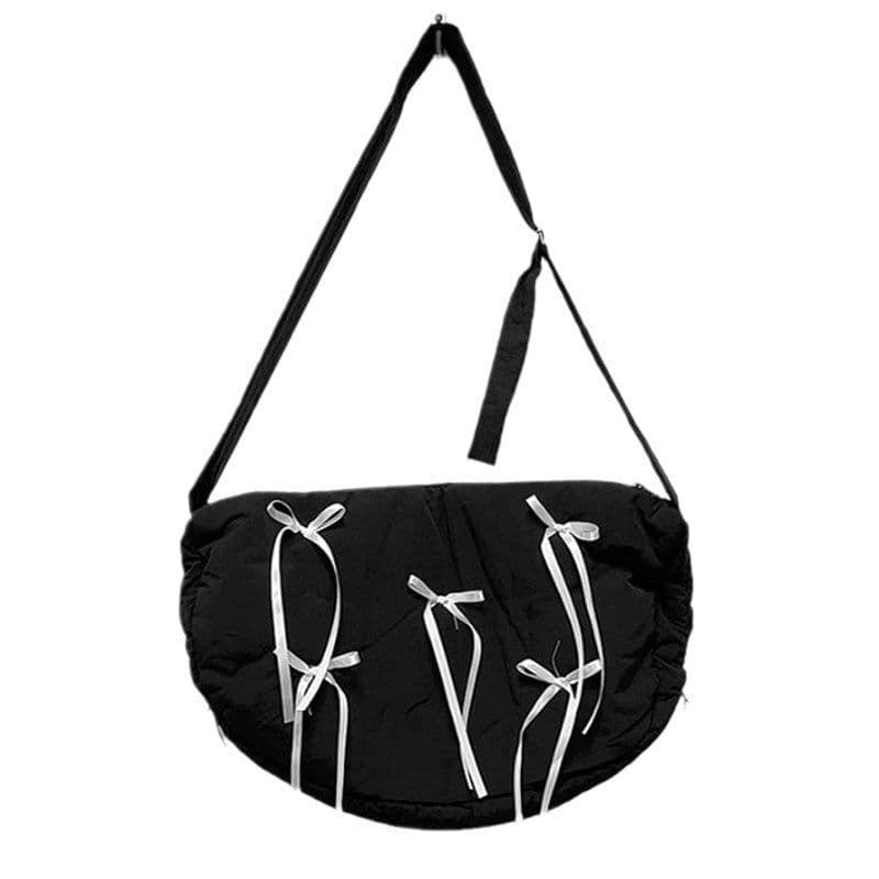 image-Bowknot Cotton-padded One-shoulder Women's Corssbody Bag