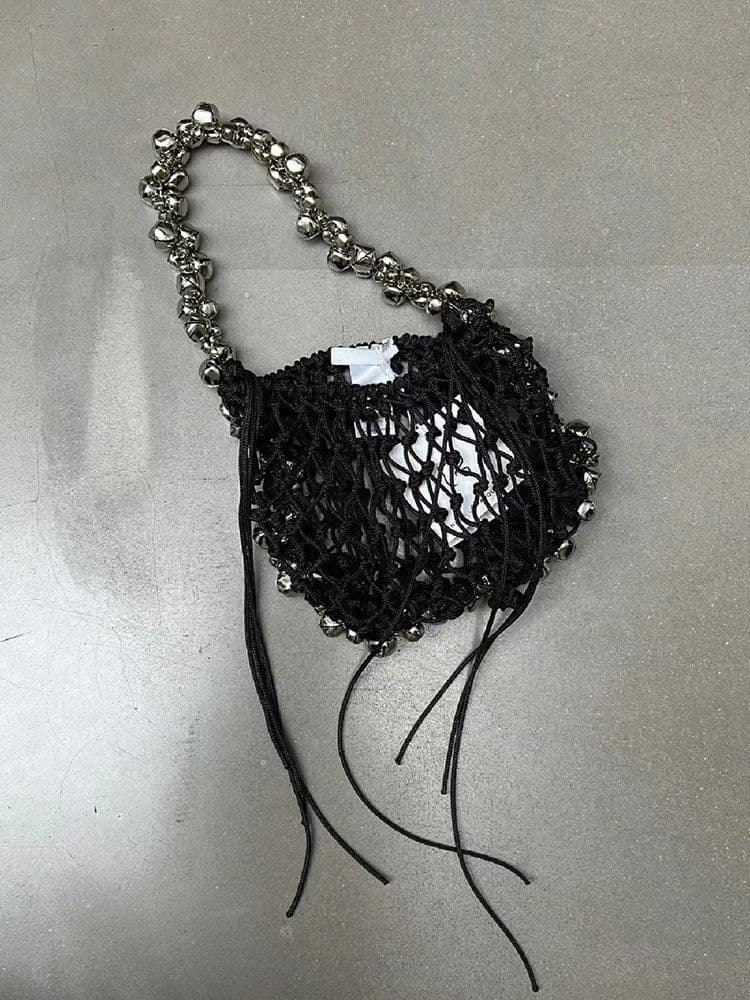 image-All-match Retro Dark Silver Bell Portable Shoulder Underarm Bag