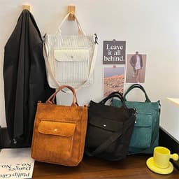 image-Winter New Women's Bags Japanese Style Artistic Student Handbag Simple
