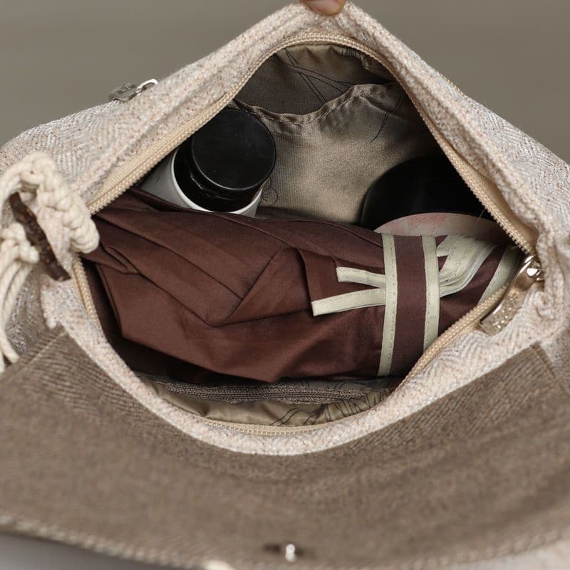 image-Ethnic Style Lightweight Crossbody Woven Canvas Women's Bag