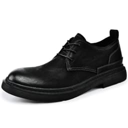 image-Men's Sewing Line Lace-up Casual Plus Size Leather Shoes