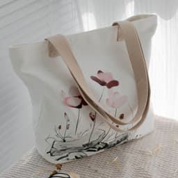image-Women's Canvas Artistic Portable One-shoulder Mummy Tote Bag
