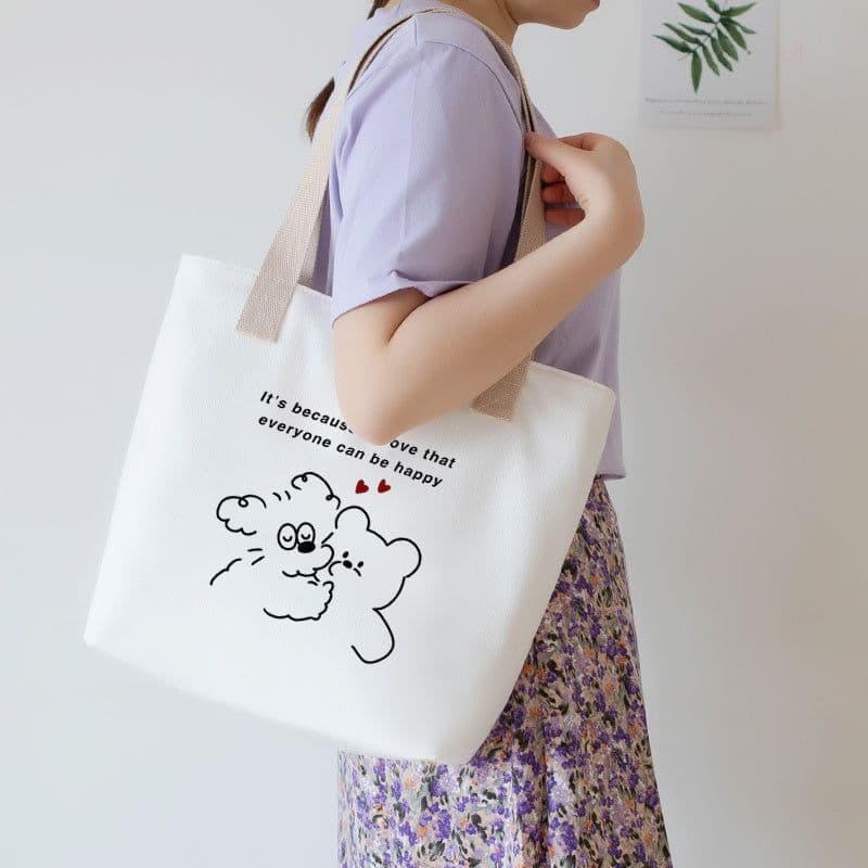 image-Women's Canvas Artistic Portable One-shoulder Mummy Tote Bag