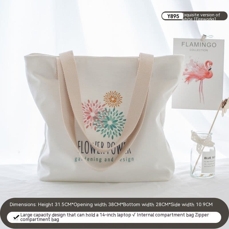 image-Women's Canvas Artistic Portable One-shoulder Mummy Tote Bag