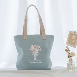 image-Women's Canvas Artistic Portable One-shoulder Mummy Tote Bag