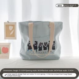 image-Women's Canvas Artistic Portable One-shoulder Mummy Tote Bag