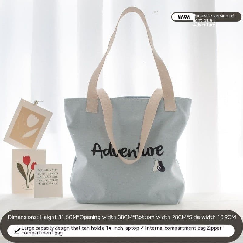 image-Women's Canvas Artistic Portable One-shoulder Mummy Tote Bag