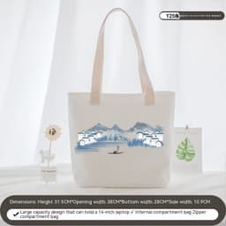 image-Women's Canvas Artistic Portable One-shoulder Mummy Tote Bag