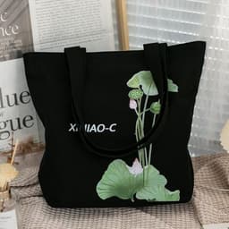 image-Women's Canvas Artistic Portable One-shoulder Mummy Tote Bag