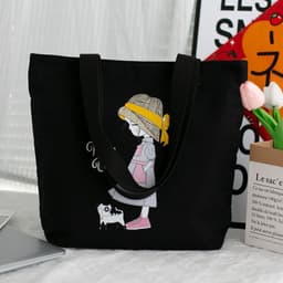 image-Women's Canvas Artistic Portable One-shoulder Mummy Tote Bag