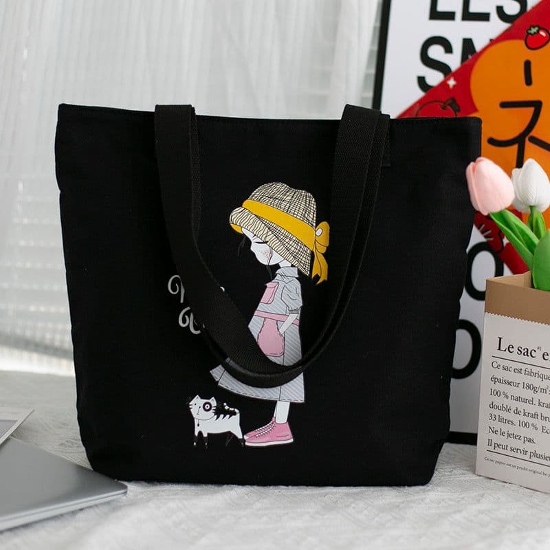 image-Women's Canvas Artistic Portable One-shoulder Mummy Tote Bag