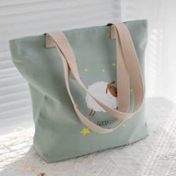 image-Women's Canvas Artistic Portable One-shoulder Mummy Tote Bag