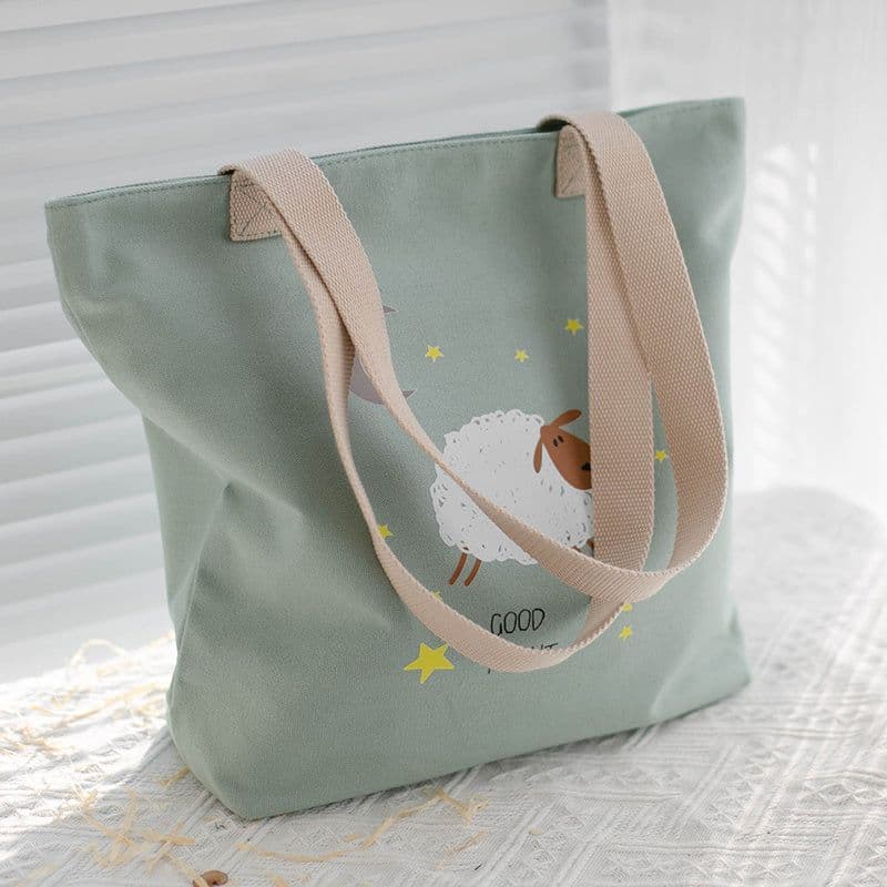image-Women's Canvas Artistic Portable One-shoulder Mummy Tote Bag