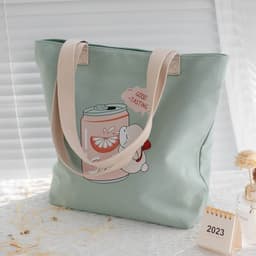 image-Women's Canvas Artistic Portable One-shoulder Mummy Tote Bag