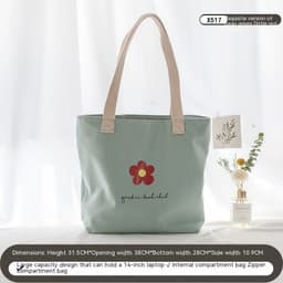 image-Women's Canvas Artistic Portable One-shoulder Mummy Tote Bag