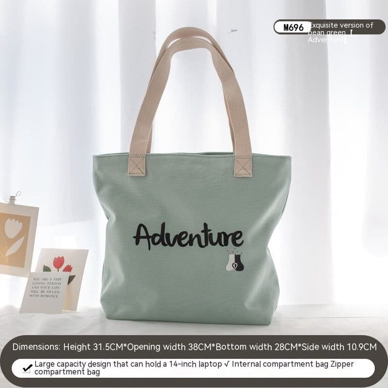 image-Women's Canvas Artistic Portable One-shoulder Mummy Tote Bag