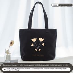 image-Women's Canvas Artistic Portable One-shoulder Mummy Tote Bag