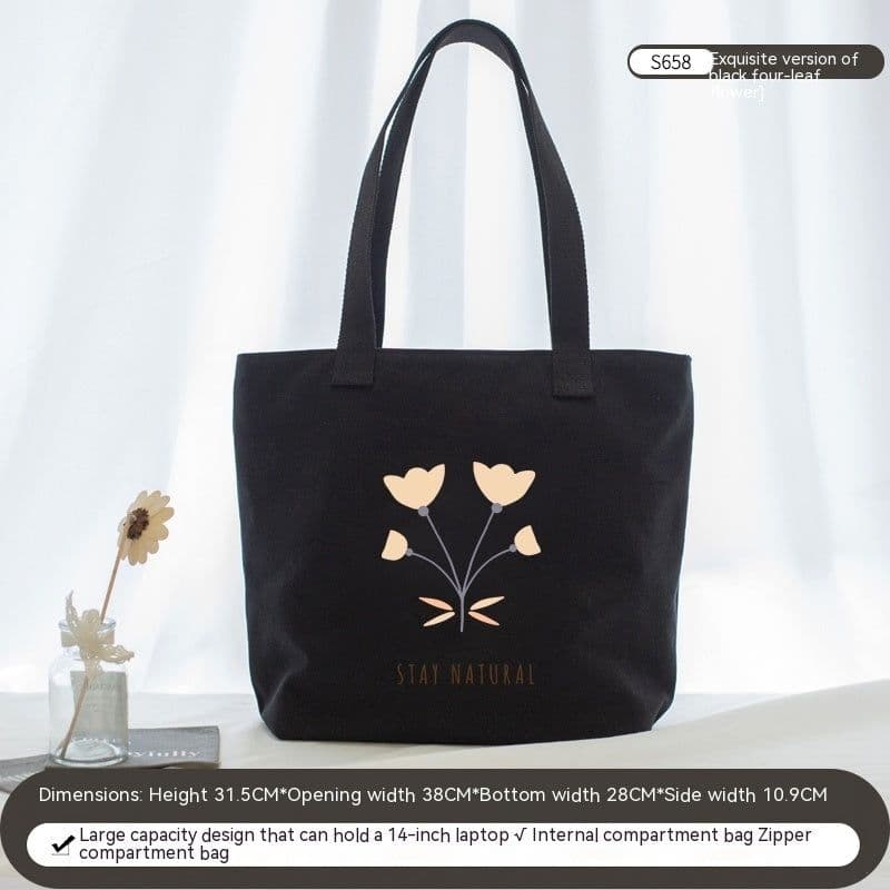 image-Women's Canvas Artistic Portable One-shoulder Mummy Tote Bag