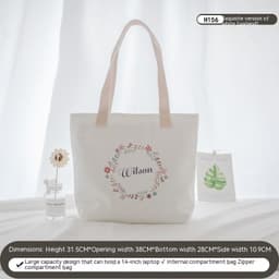 image-Women's Canvas Artistic Portable One-shoulder Mummy Tote Bag