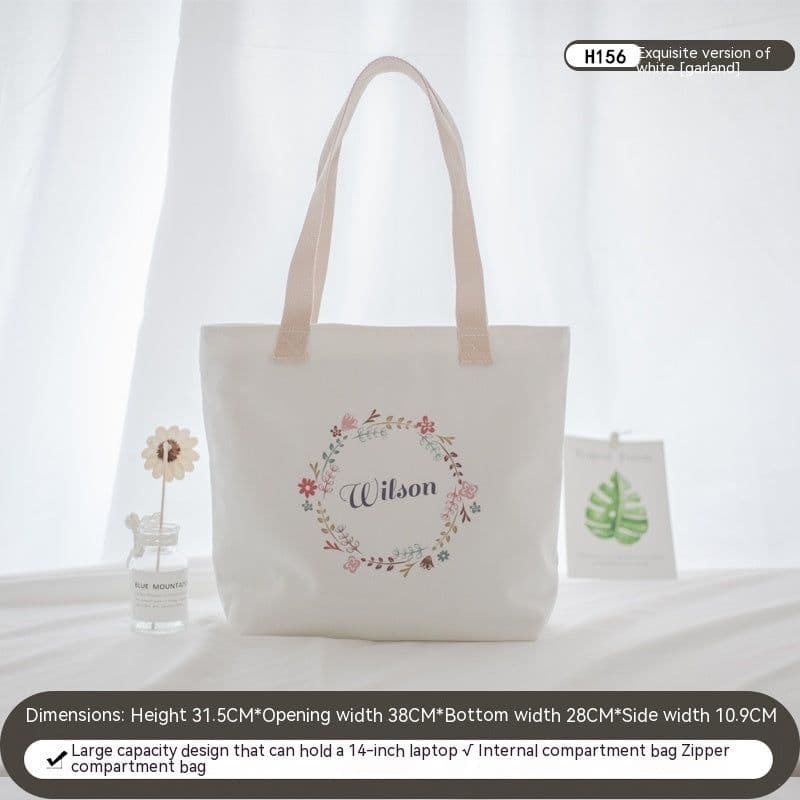 image-Women's Canvas Artistic Portable One-shoulder Mummy Tote Bag