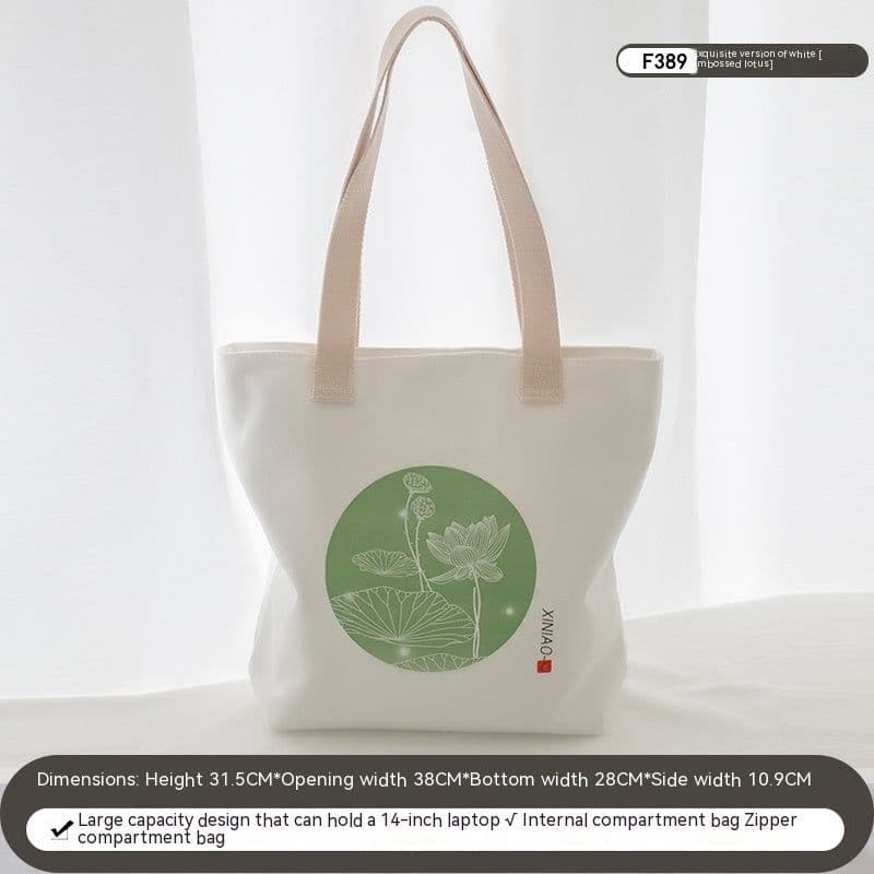 image-Women's Canvas Artistic Portable One-shoulder Mummy Tote Bag